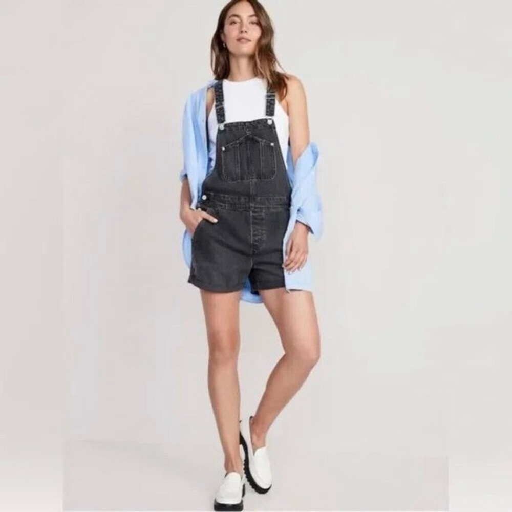 Old Navy Slouchy Straight Denim Overalls
